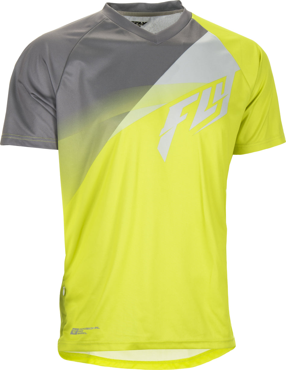 FLY RACING Super D Jersey Lime/Grey Lg 352-0784L
