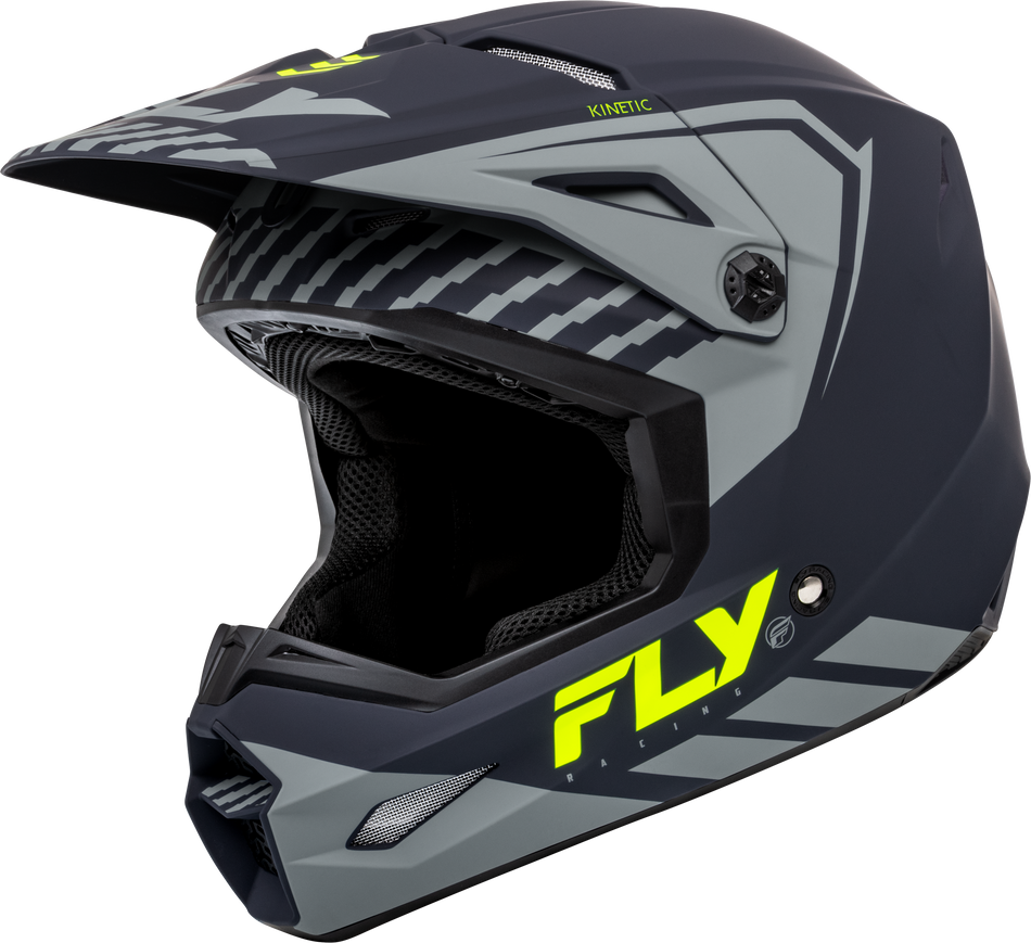 FLY RACING Kinetic Menace Helmet Matte Grey/Hi-Vis 2x F73-86572X