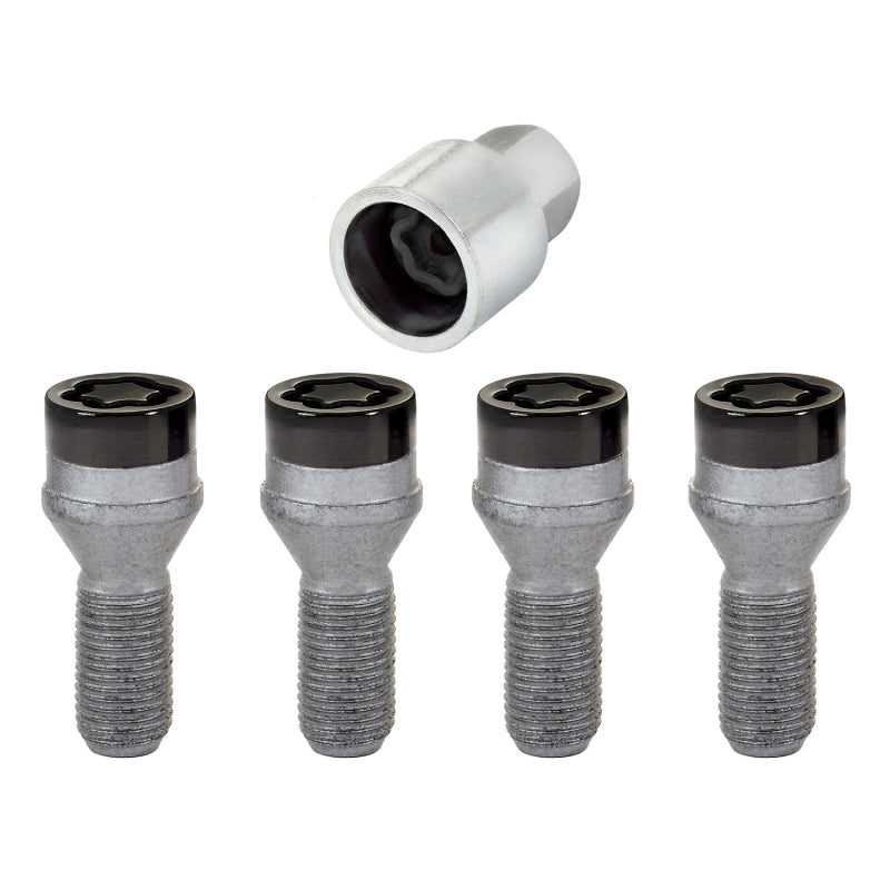 McGard Wheel Lock Bolt Set - 4pk. (Cone Seat) M14X1.25 / 17mm Hex / 27.3mm Shank Length - Black 27326