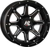 HIGH LIFTER-Rad - HL4 - Vorne/Hinten - Schwarz glänzend mit bearbeiteter Felge - 14x7 - 4/156 - 4+3 (+5 mm) 14HL04-1156