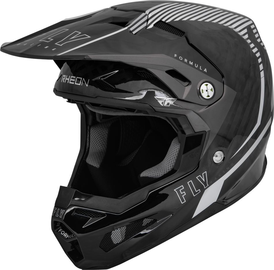 FLY RACING Formula Carbon Tracer Helmet Silver/Black 2x 73-44442X