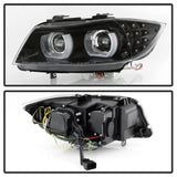 Spyder 09-12 BMW E90 3-Series 4DR Projector Headlights Halogen - LED - Black - PRO-YD-BMWE9009-BK 5086488