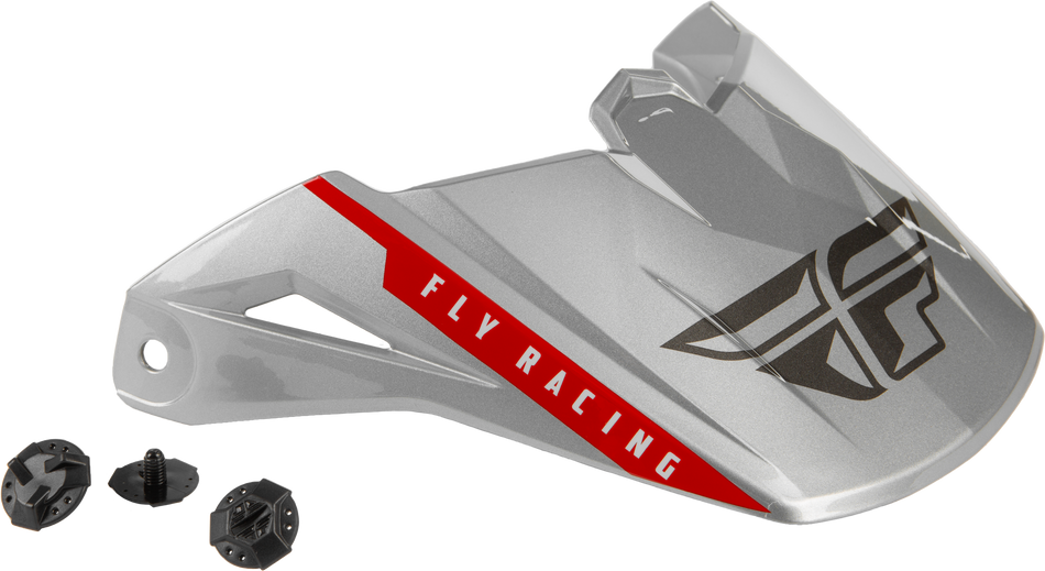 FLY RACING Kinetic Drift Helmet Visor Charcoal/Lite Grey/Red F73-88204