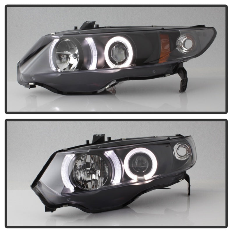 Spyder Honda Civic 06-08 2Dr Projector Headlights LED Halo Black High H1 Low H1 PRO-YD-HC06-2D-HL-BK 5010780