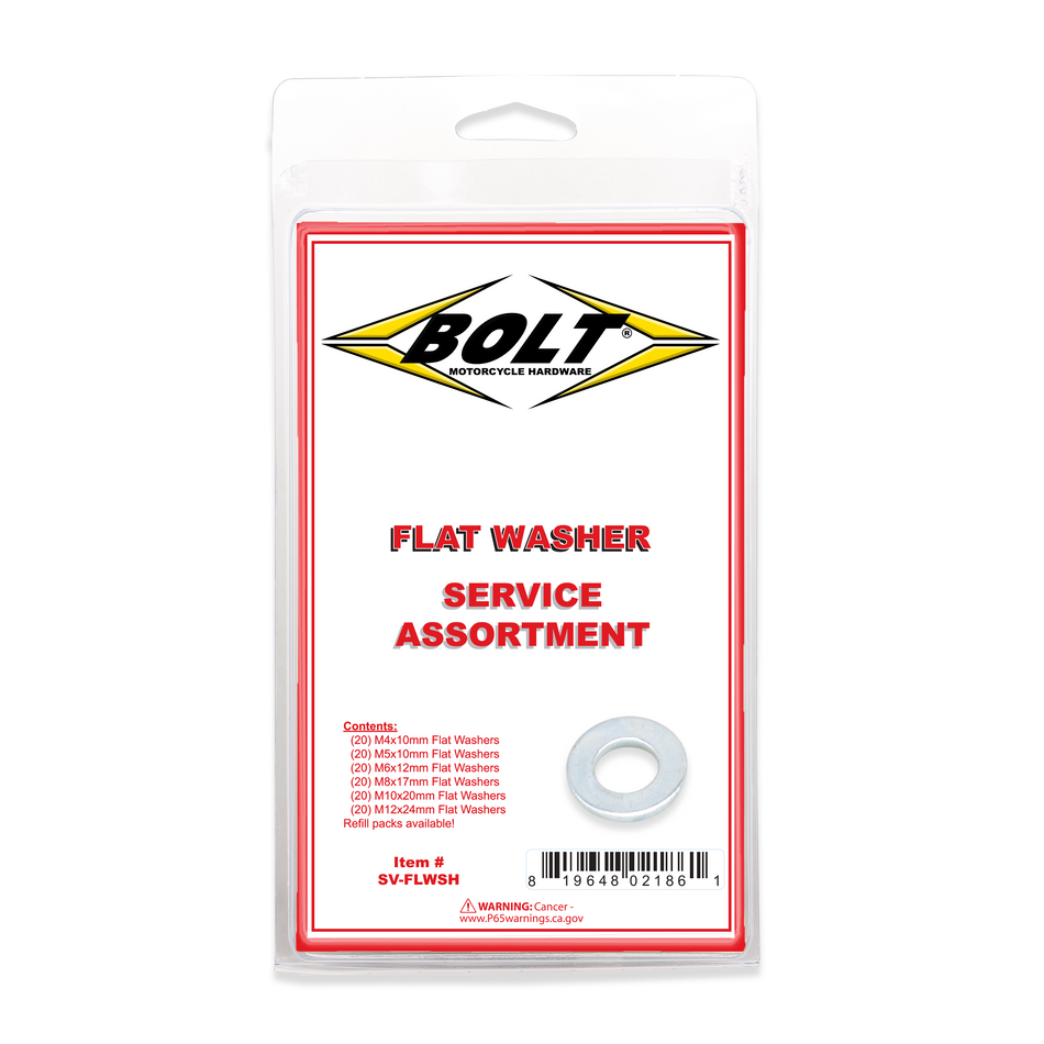 BOLT Flat Washer Assortment 120 Piece Kit SV-FLWSH