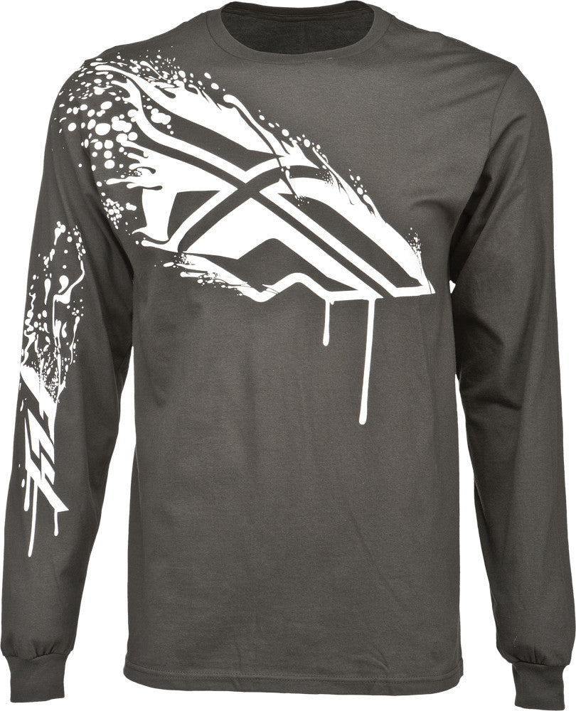 FLY RACING Inversion L/S Tee Grey/Black S 352-4066S