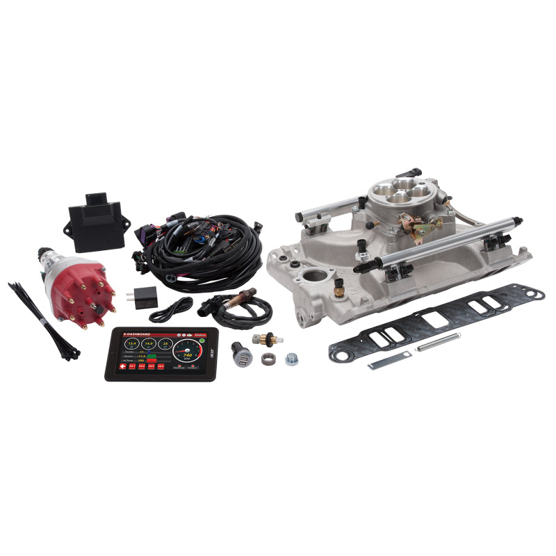 Edelbrock Pro Flo 4 Fuel Injection Kit Seq Port Pontiac 326-455 ci 550 Max HP 2 LbHr Injectors Satin
