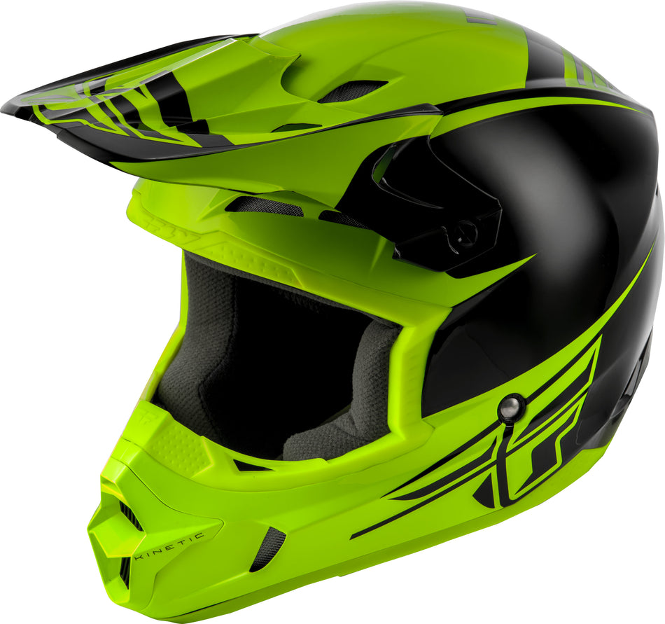 FLY RACING Kinetic Sharp Helmet Black/Hi-Vis 2x 73-3400-9