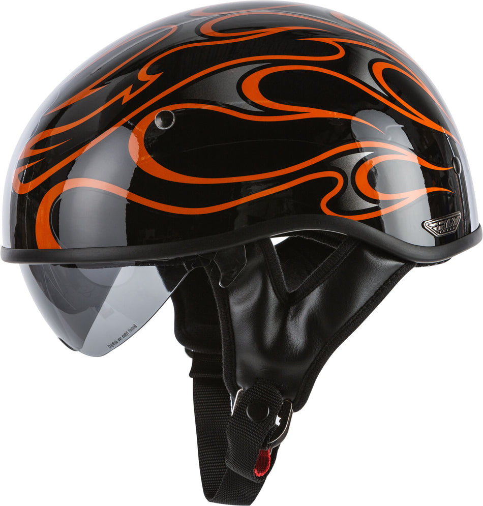 FLY RACING .357 Flame Half Helmet Gloss Orange 2x 73-8214-6