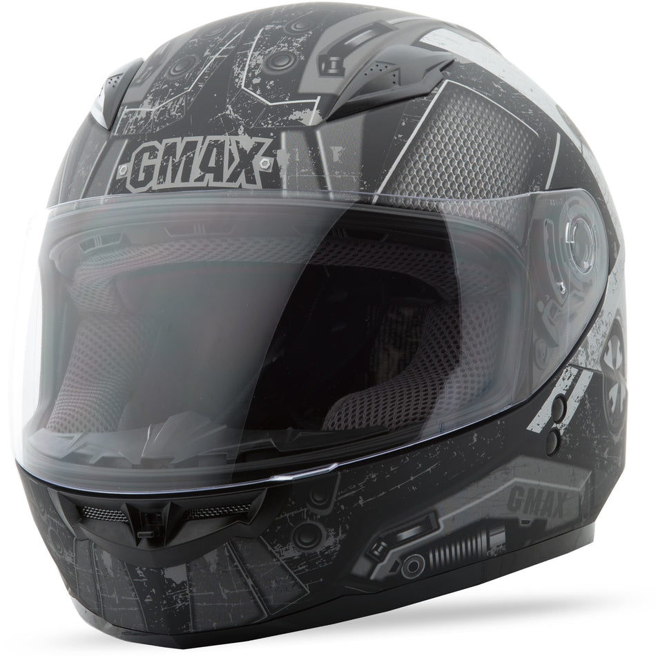 GMAX Youth Gm-49y Full-Face Trooper Helmet Matte Blk/Wht/Silver Ym G7495451 TC-17F