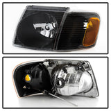 xTune 01-03 Ford Explorer Sport 4pc OEM Style Headlights w/Corner - Black (HD-JH-FEXP01-ST-BK) 9042614