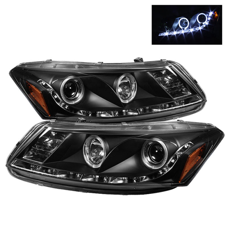 Spyder Honda Accord 08-12 4Dr Projector Headlights- LED Halo DRL Blk PRO-YD-HA08-4D-HL-BK 5010667