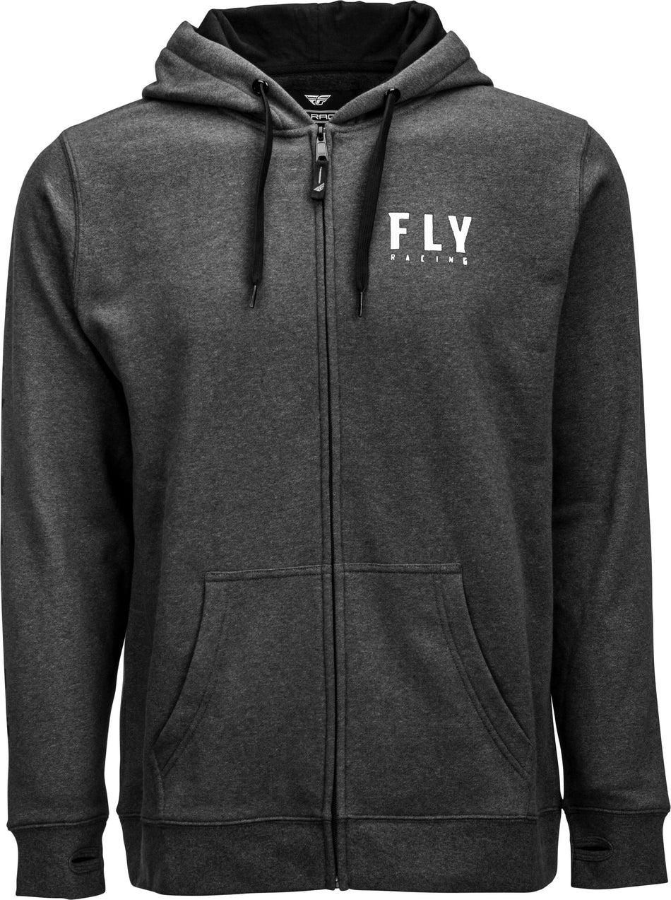 FLY RACING Fly Logo Zip Up Hoodie Dark Charcoal 2x 354-02362X