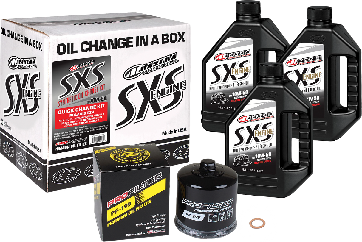 MAXIMASxs Quick Change Kit 10w-50 With Black Oil Filter90-219013-TXP