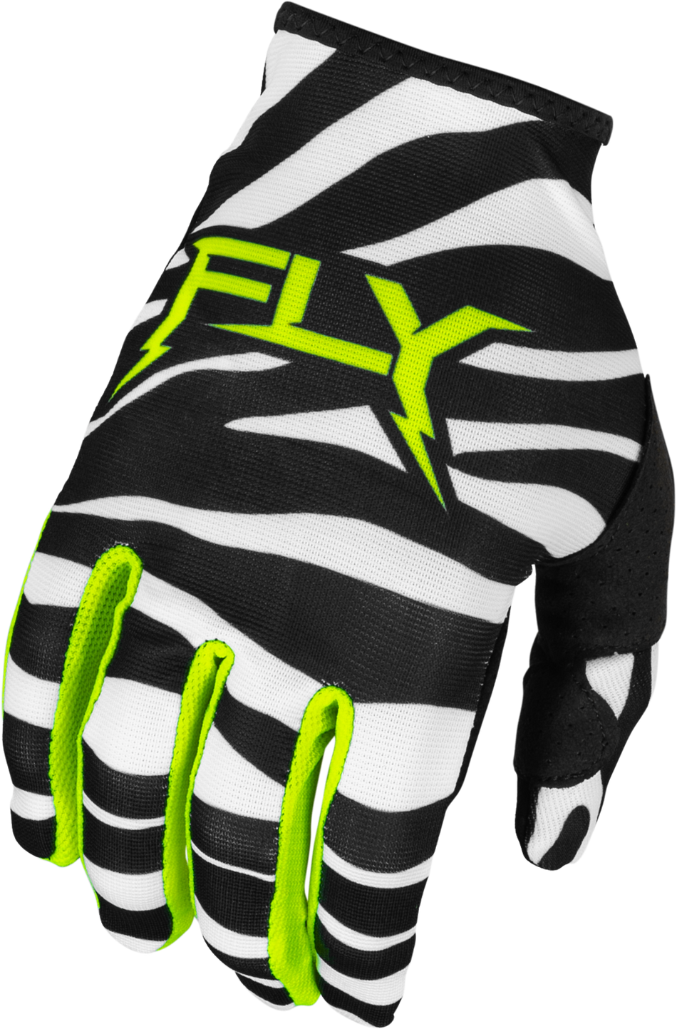 FLY RACING Lite Uncaged Gloves Black/White/Neon Green Lg 377-742L