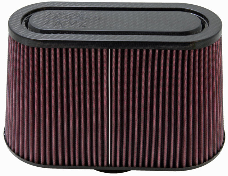 K&N Universal Filter with Carbon Fiber Top & Base-12in Base O/S Length x 6in Base O/S Width x 7in H