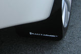 Rally Armor 08-17 Mitsubishi EVO X Black UR Mud Flap w/ White Logo MF10-UR-BLK/WH