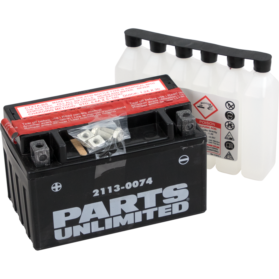 Parts Unlimited Agm Battery - Ytx7a-Bs .35 L Ctx7a-Bs