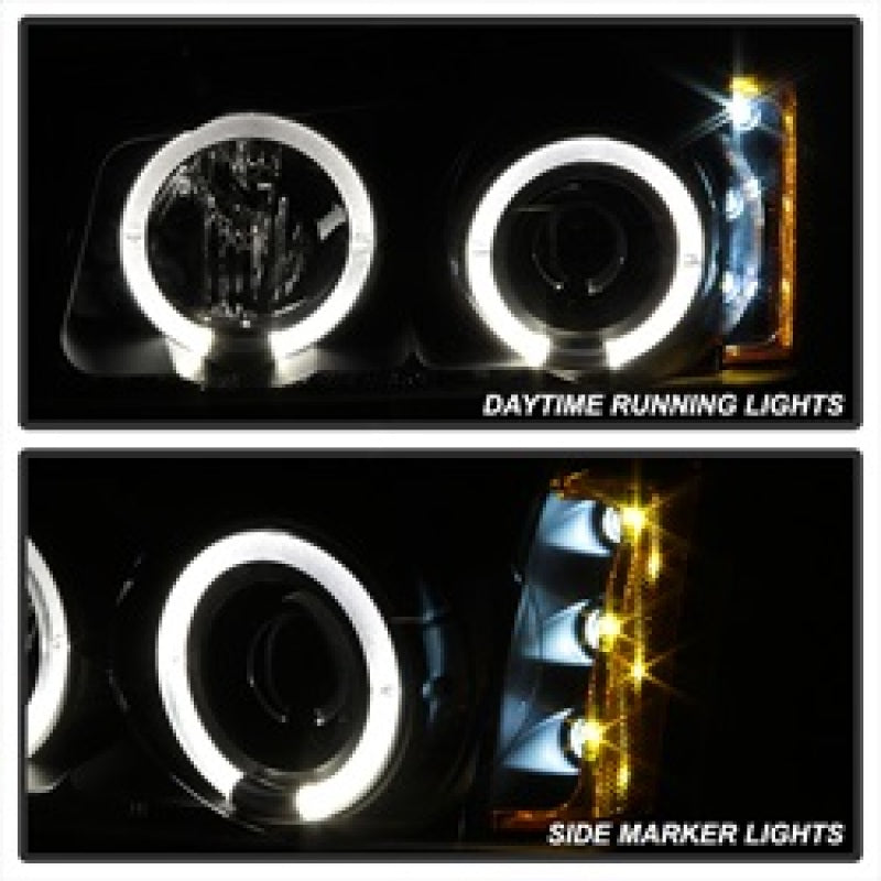 Spyder Chevy Silverado 1500 03-06 Projector LED Halo LED Amber Reflctr Blk PRO-YD-CS03-AM-BK 5009456