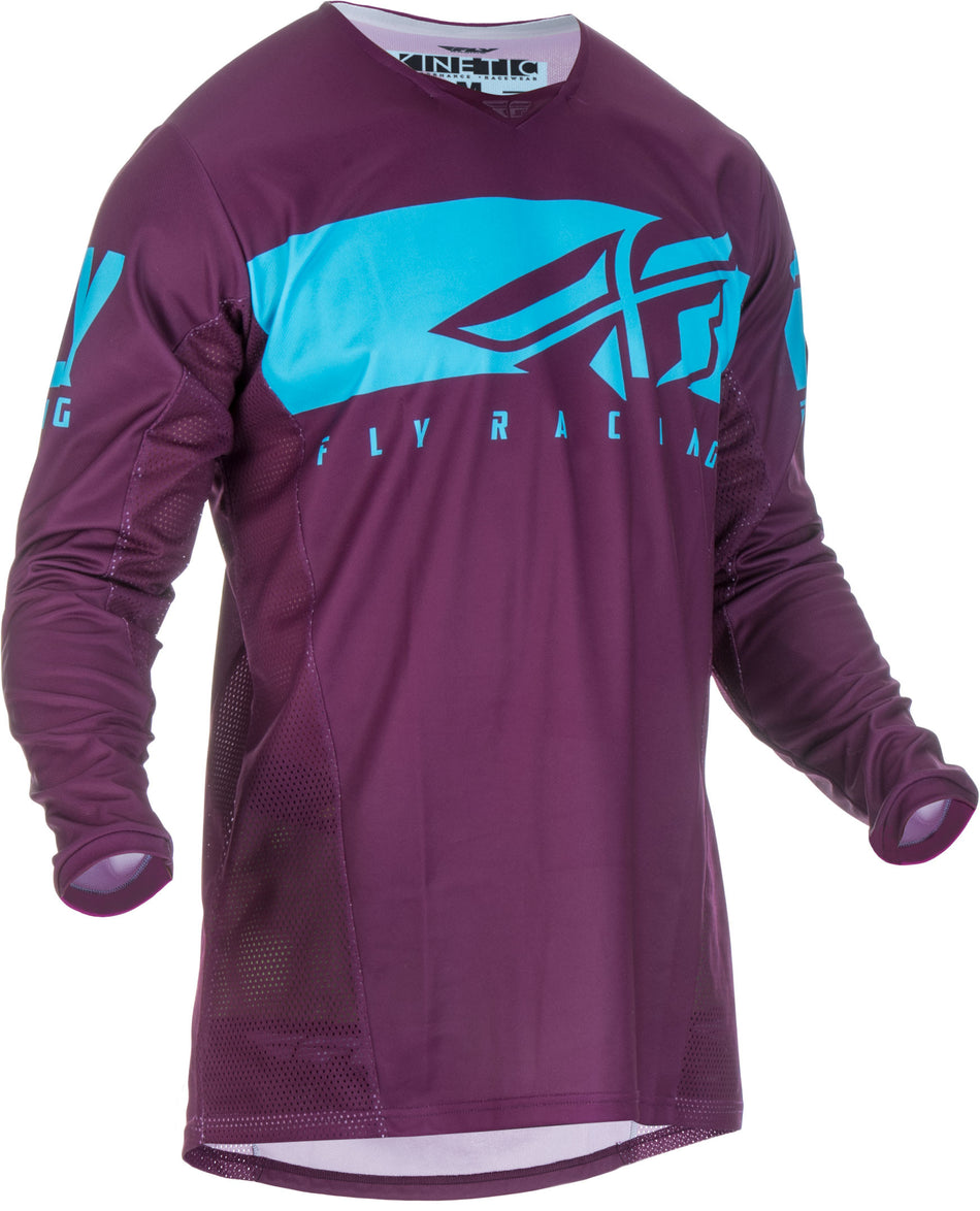 FLY RACING Kinetic Shield Jersey Port/Blue Yl 372-429YL