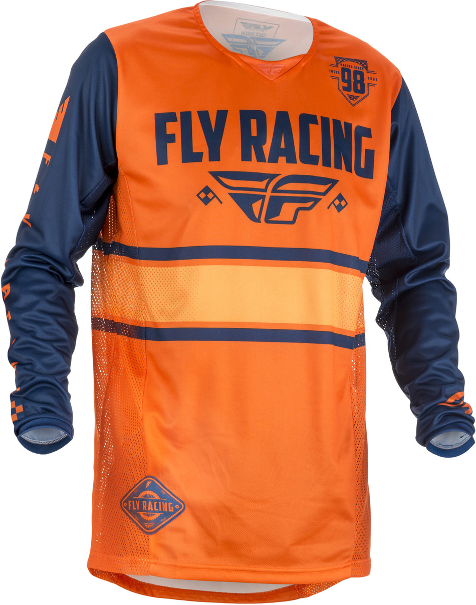 FLY RACING Kinetic Era Jersey Orange/Navy Ys 371-428YS