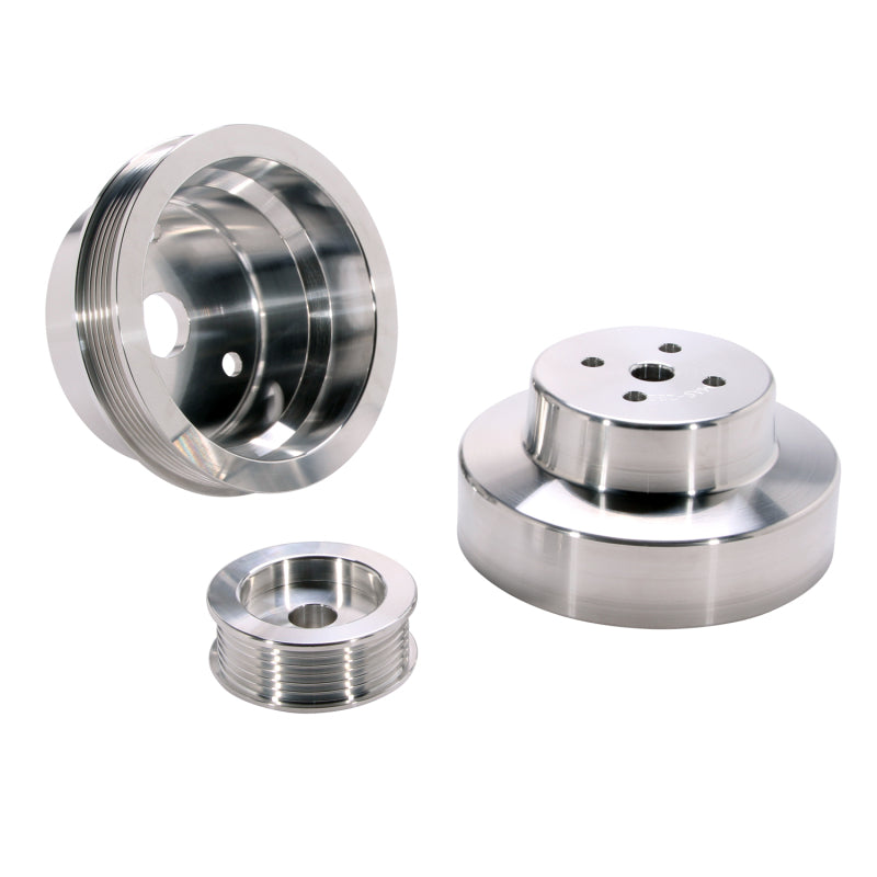 BBK 88-95 GM Truck 4.3 5.0 5.7 Underdrive Pulley Kit - Lightweight CNC Billet Aluminum (3pc) 1603