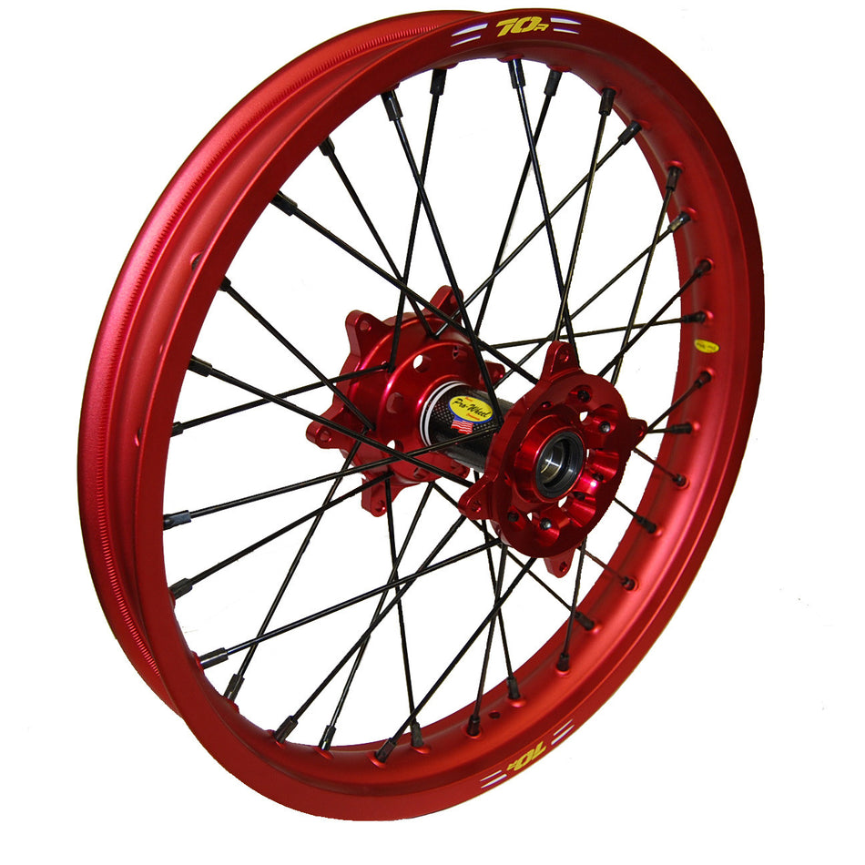 PRO-WHEEL Wheel Rear 1.85x19 Red Hub Red Rim/Blk Spoke/Blk Nipple 24-1107722