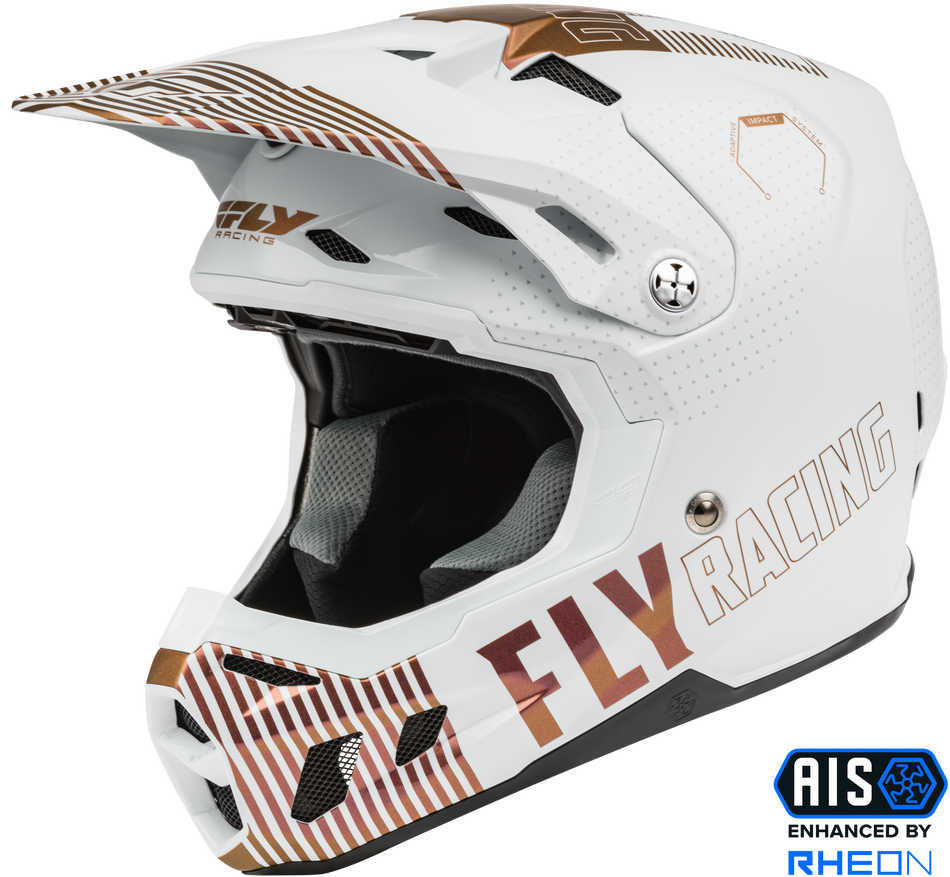 FLY RACING Formula Cc Primary L.E. Helmet White/Copper Lg 73-4301L