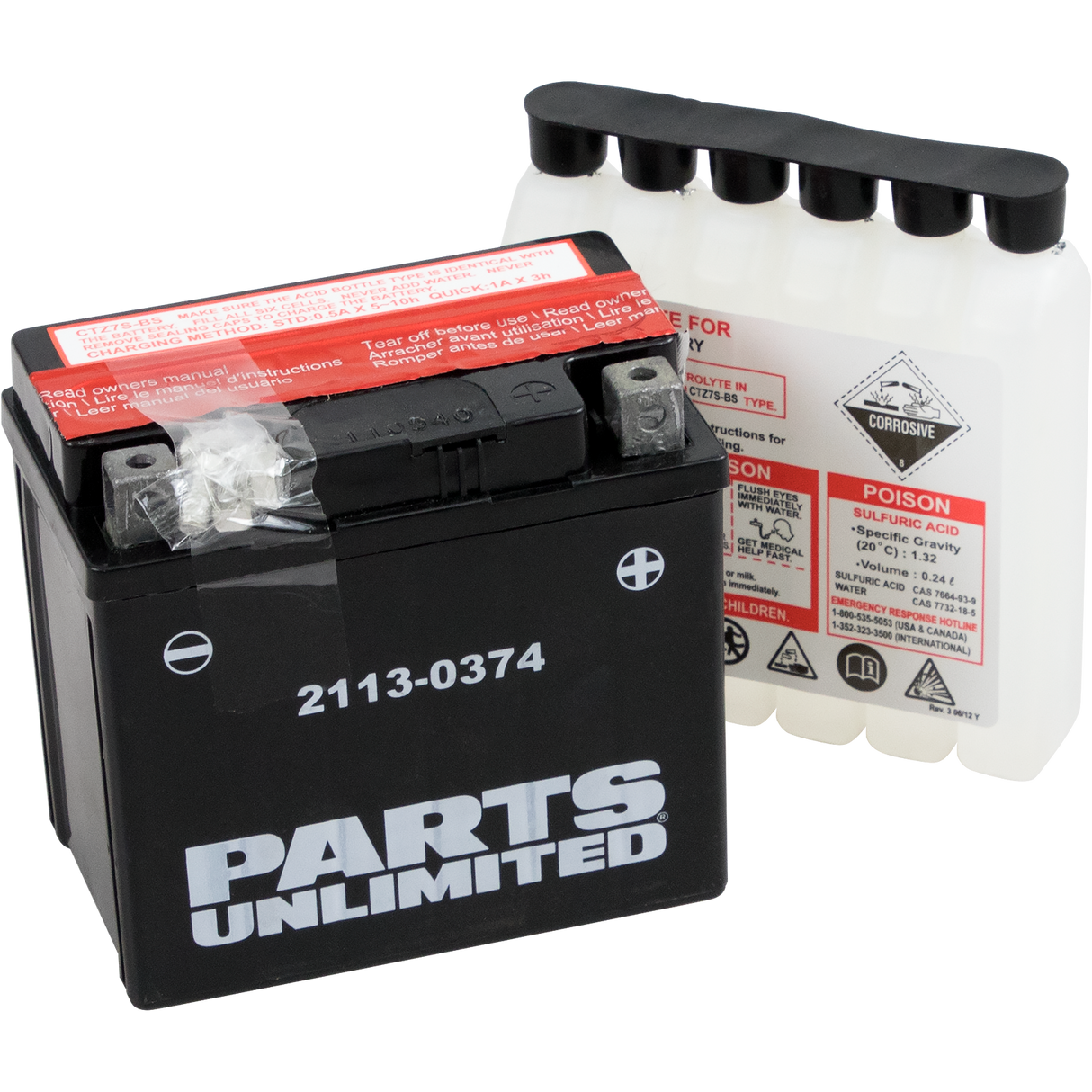 Parts Unlimited Agm Battery - Ytz7s-Bs Ctz7s-Bs