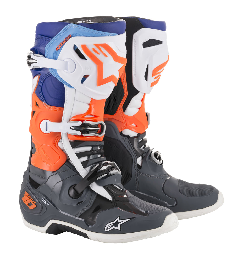 ALPINESTARS Tech 10 Boots Grey/Orange/Blue Size 07 2010019-9047-7