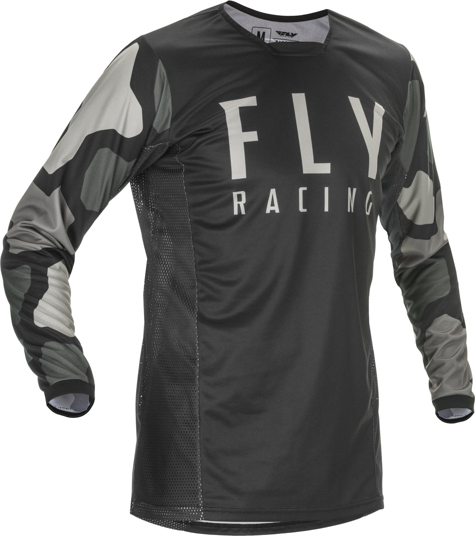 FLY RACING Kinetic K221 Jersey Black/Grey Lg 374-520L