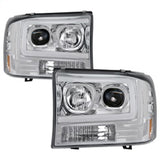 Spyder 99-04 Ford F-250 Super Duty Light Bar Projector Headlights - Chrome (PRO-YD-FF25099V2-LB-C) 5084675