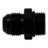 DeatschWerks 8AN ORB Male to 8AN Male Flare Adapter (Incl O-Ring) - Anodized Matte Black 6-02-0402-B