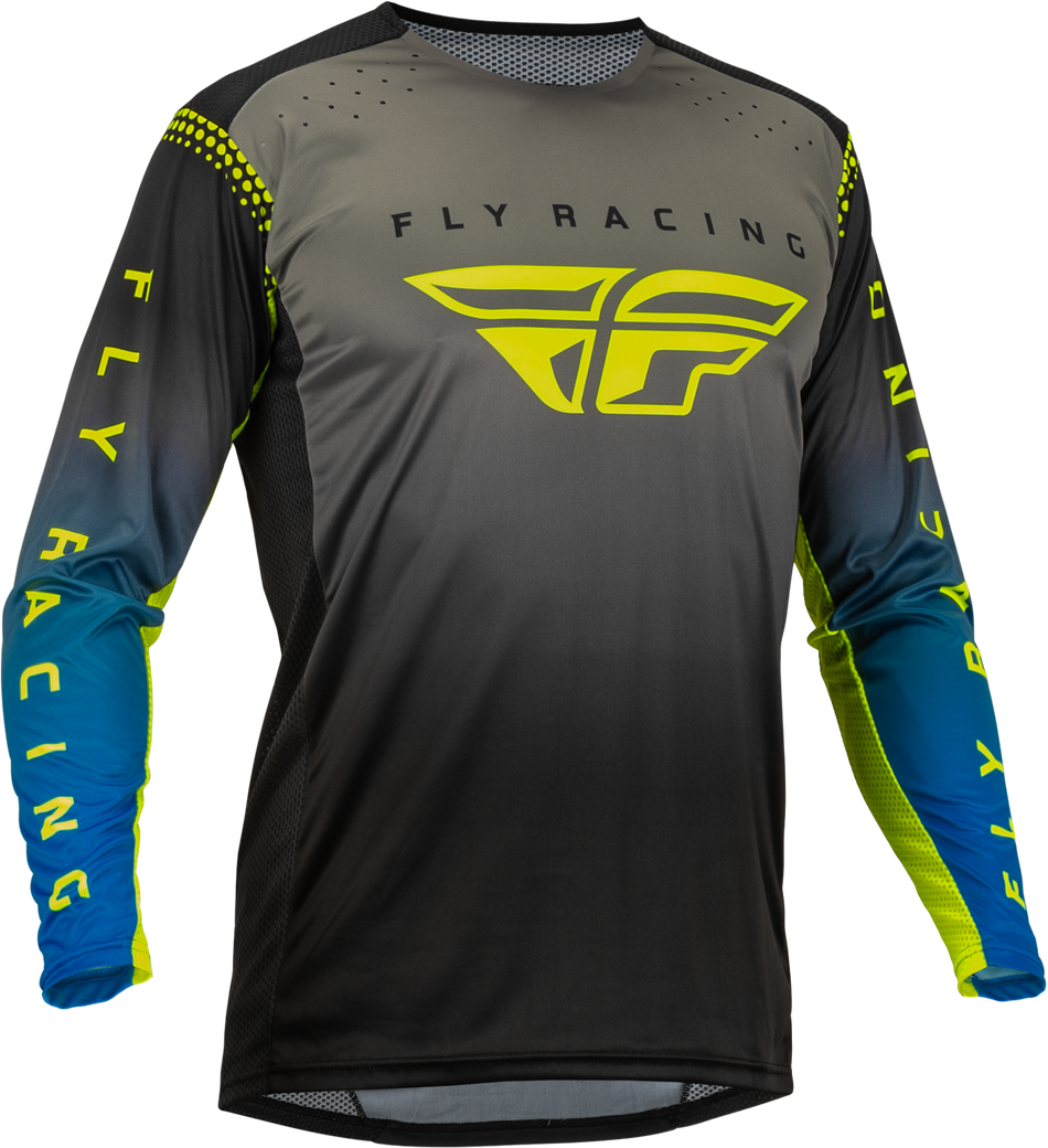 FLY RACING Youth Lite Jersey Grey/Blue/Hi-Vis Yx 376-722YX