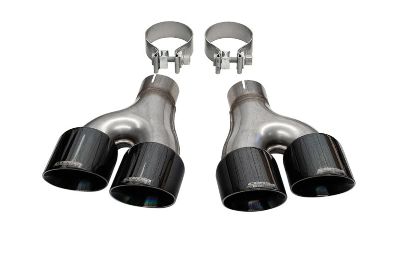 Corsa 11-21 Jeep Grand Cherokee Twin 2.5in Inlet / 4in Outlet Black PVD Pro-Series Tip Kit 14068BLK