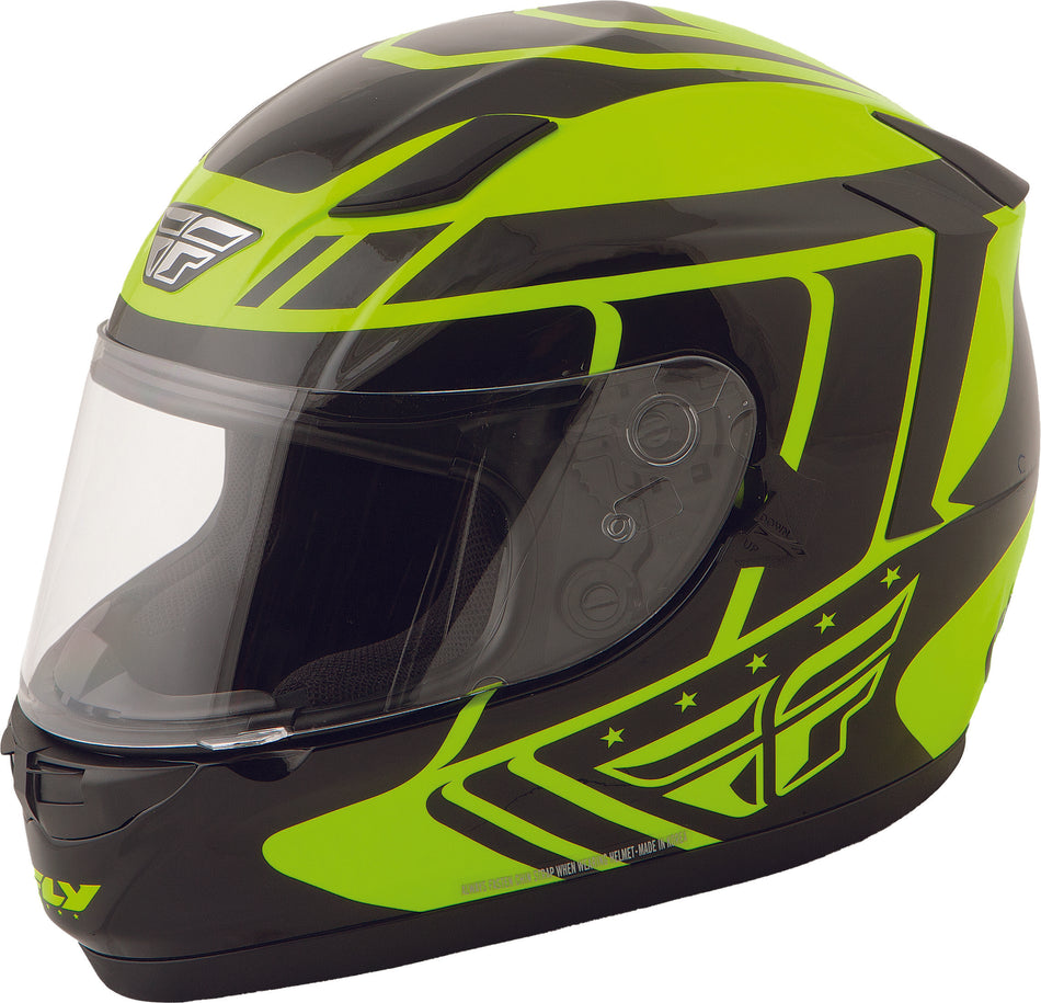 FLY RACING Conquest Retro Helmet Hi-Vis/Black 2x 73-84142X