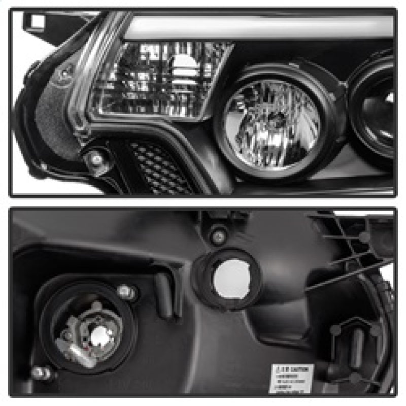 Spyder Toyota Tacoma 12-15 Projector Headlights Light Bar DRL Black PRO-YD-TT12-LBDRL-BK 5081711