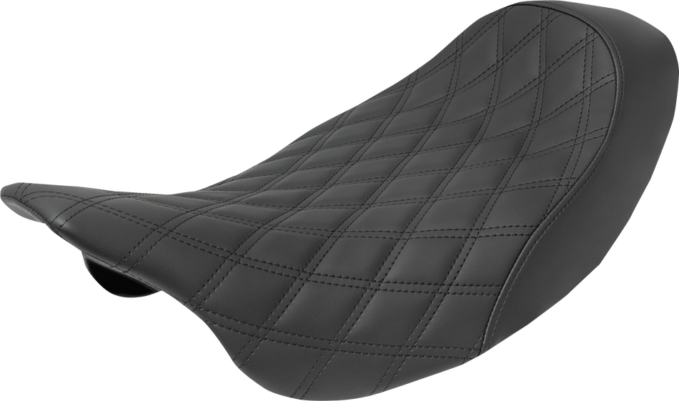 SADDLEMEN Renegade Solo Seat - Black - Lattice Stitched - '08-'23 FLH 808-07B-002LS