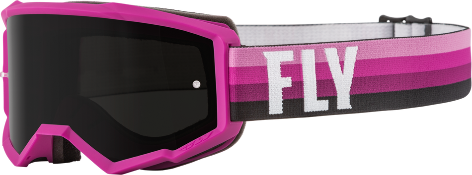 FLY RACING Youth Zone Goggle Pink/Black W/ Dark Smoke Lens 37-51716