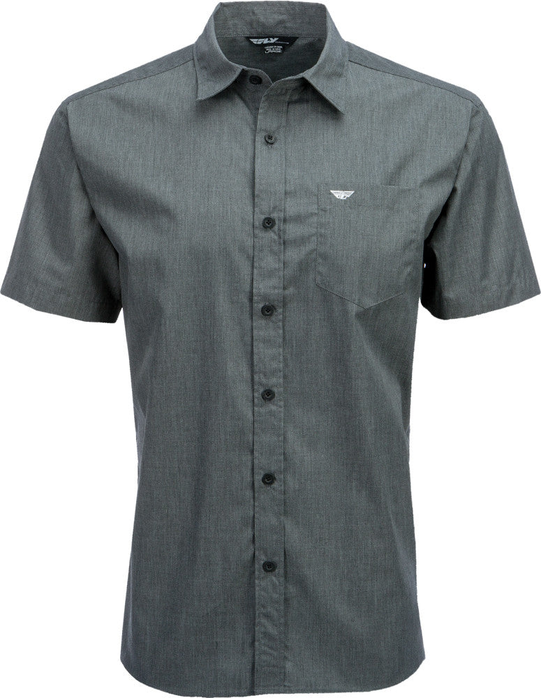 FLY RACING Fly Button Up S/S Shirt Dark Grey Sm 352-6180S