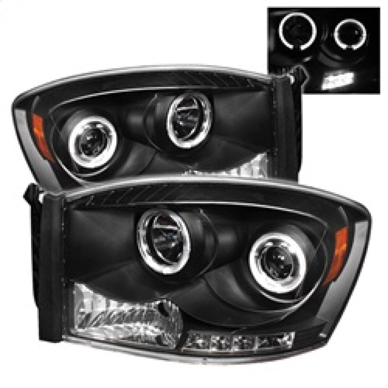 Spyder Dodge Ram 1500 06-08/Ram 2500 06-09 Projector Headlights LED Halo LED Blk PRO-YD-DR06-HL-BK 5010001