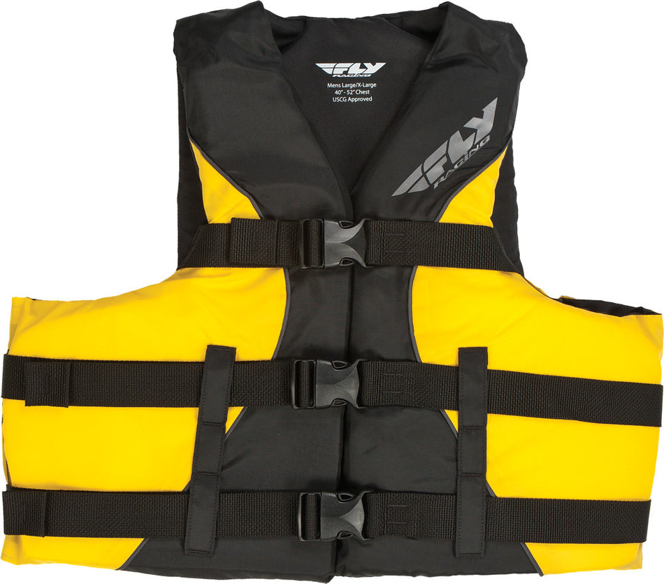 FLY RACING Adult Life Vest Black/Yellow 2x 46732786 2XL YEL
