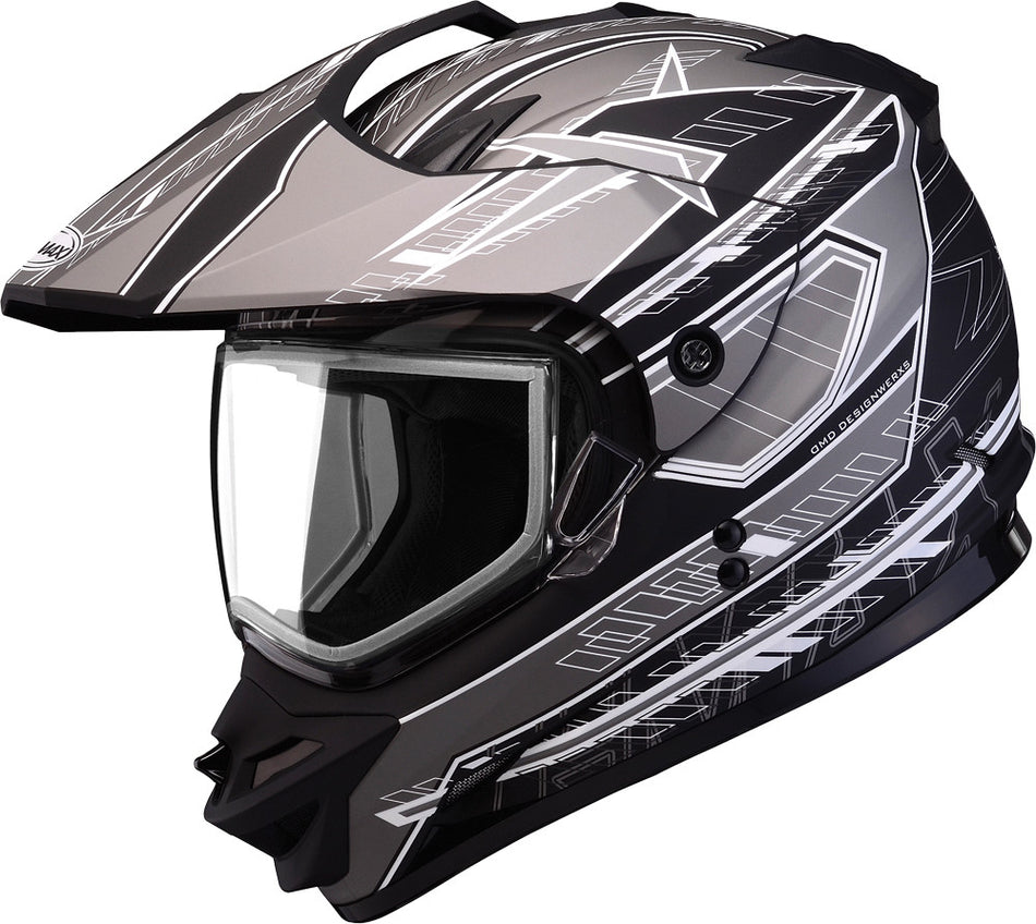GMAX Gm-11s Snow Sport Helmet Nova M. Black/Silver/White Xs G2112553 TC-17