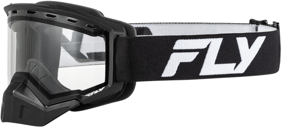 FLY RACING Yth Focus Snow Goggle Blk/Wht W/ Clear Lens FLB-24FY2