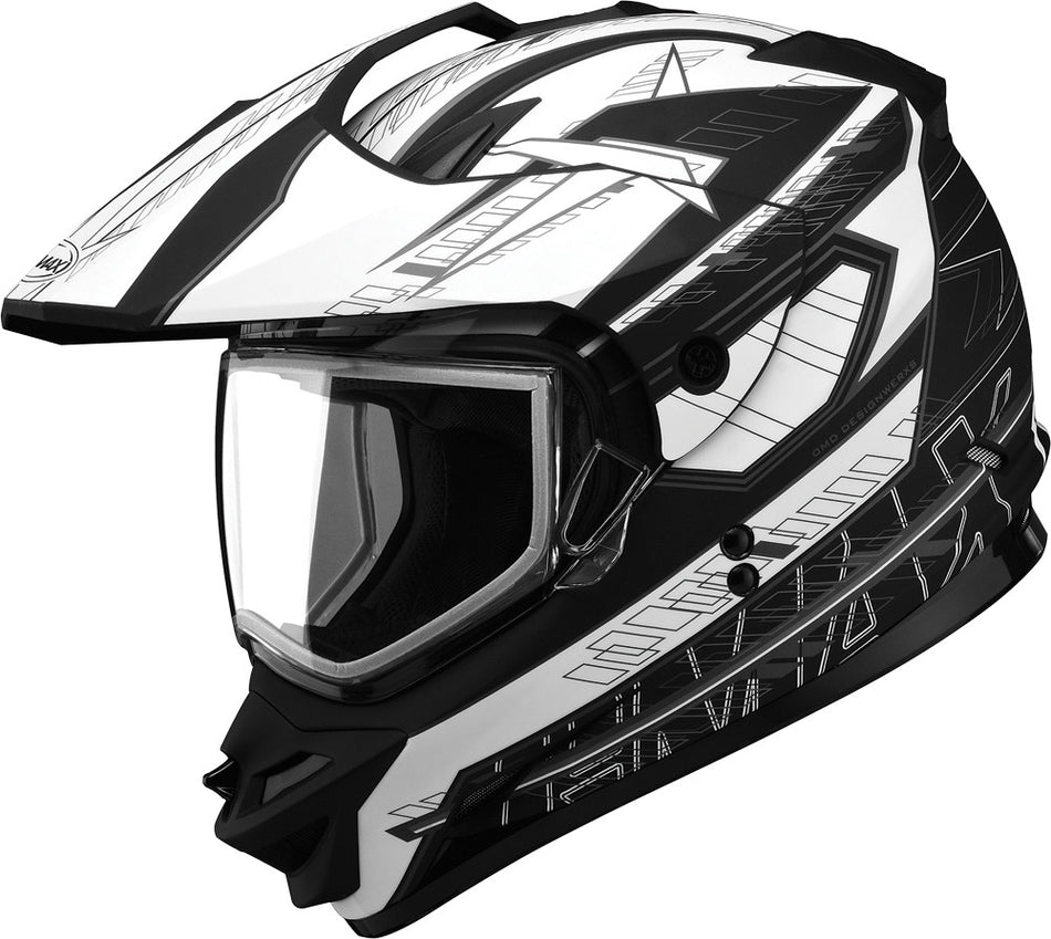 GMAX Gm-11s Snow Sport Helmet Nova M. Black/White/Dark Silver 2x G2112438 TC-15