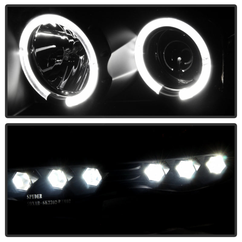 Spyder Dodge Ram 1500 02-05 03-05 Projector Headlights LED Halo LED Blk Smke PRO-YD-DR02-HL-BSM 5078384