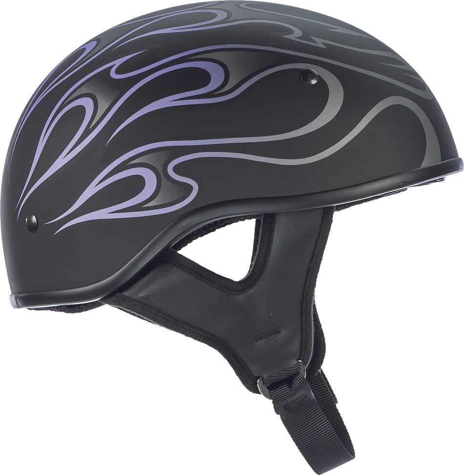 FLY RACING .357 Flame Half Helmet Matte Purple 2x 73-8206-6