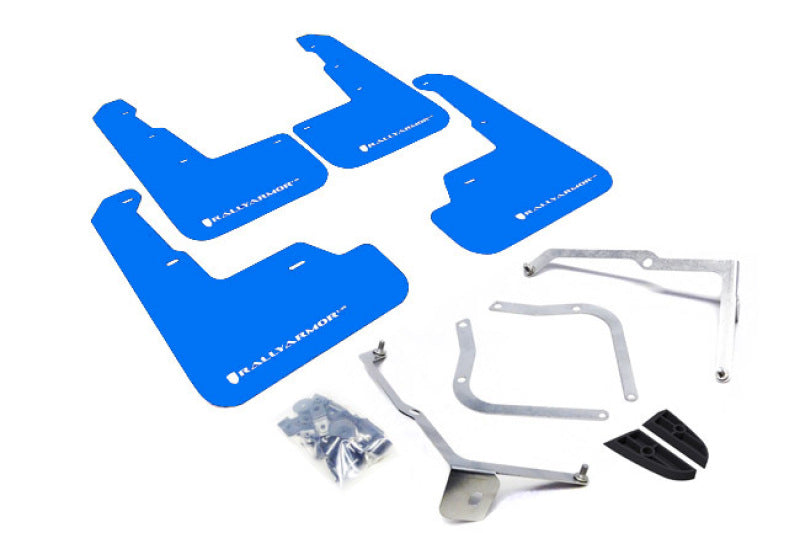 Rally Armor 15-21 Subaru WRX/STI (Sedan ONLY) Blue UR Mud Flap w/ White Logo MF32-UR-BL/WH