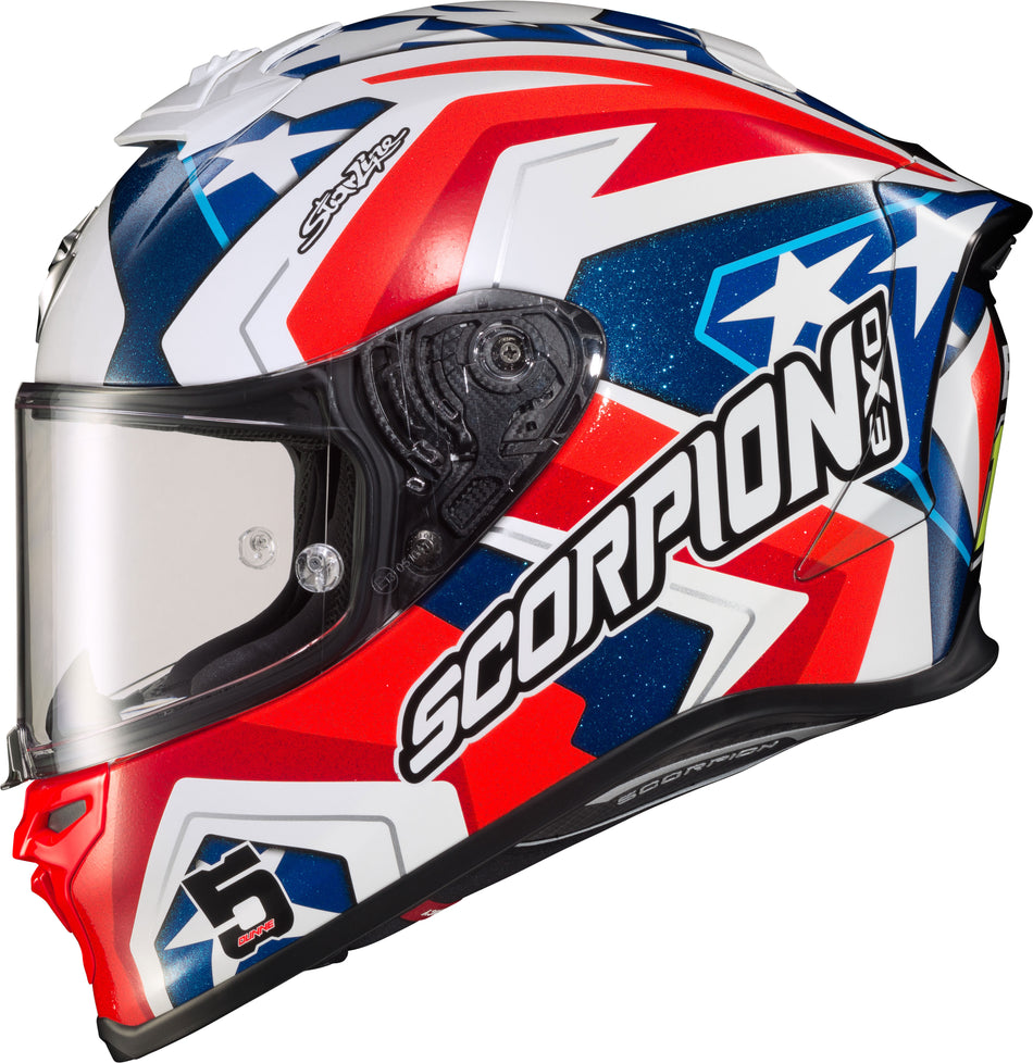 SCORPION EXO Exo-R1 Air Full Face Helmet Bautista Ls Red/White/Blue Xs R1-3022