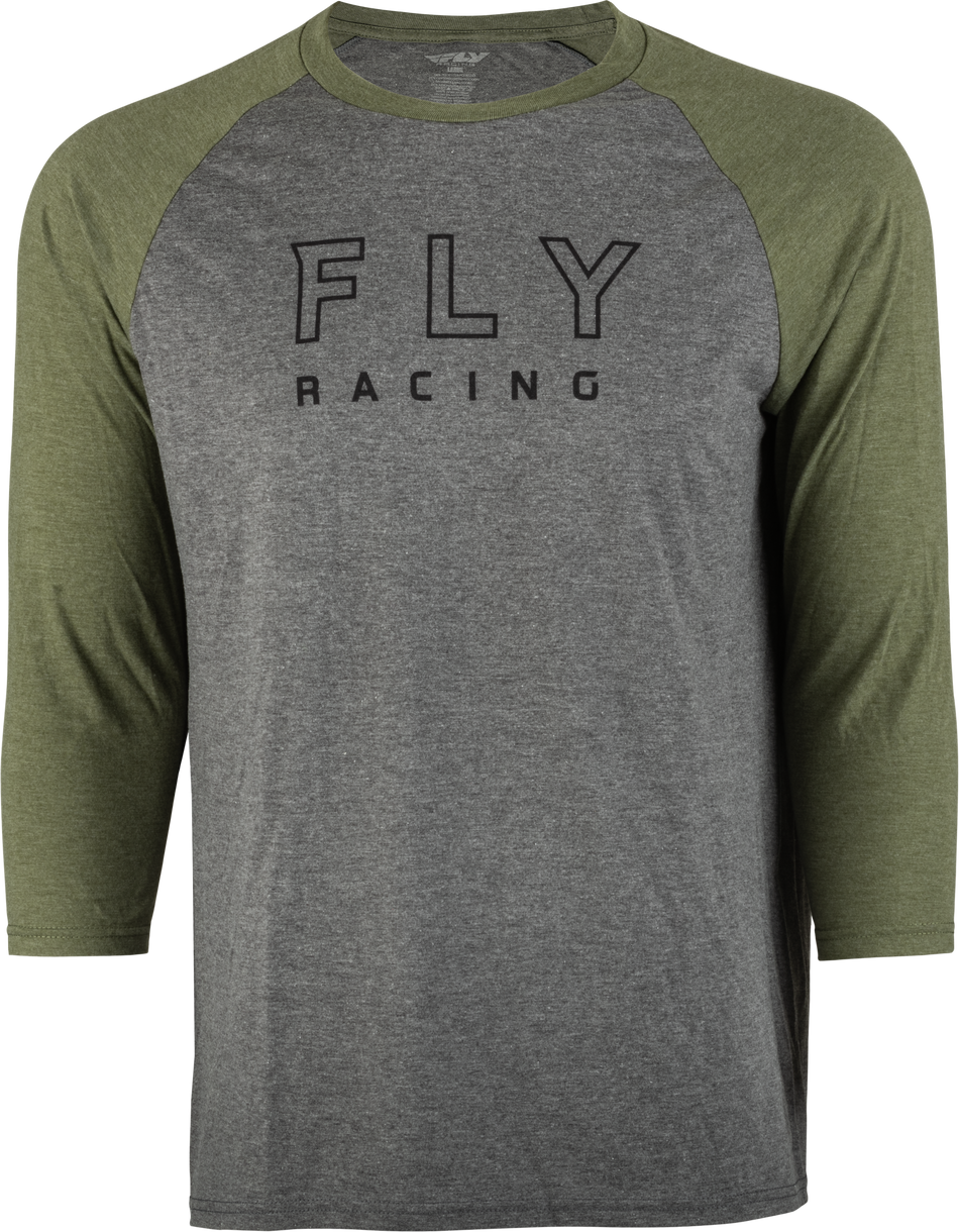 FLY RACING Fly Renegade 3/4 Sleeve Tee Tan Heather/Olive Lg 352-4005L